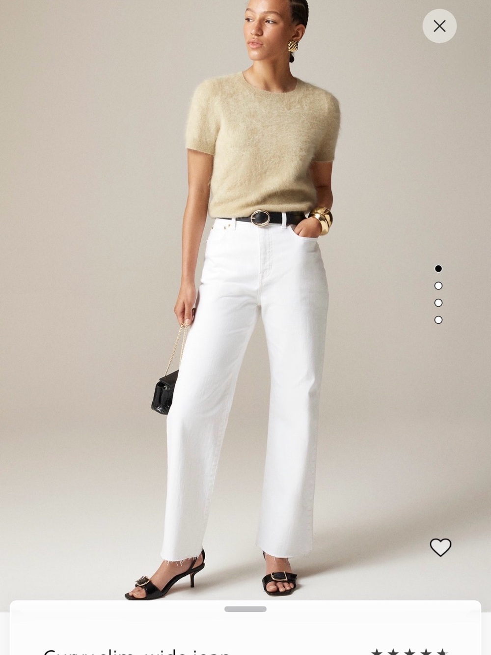J. Crew White Wide-Leg Jeans